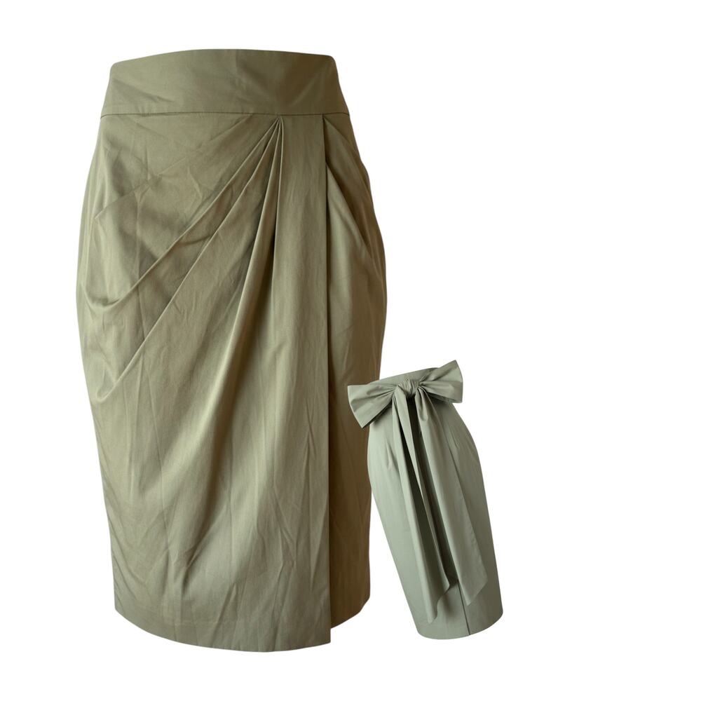 Escada Relinde Khaki Wrap Midi Skirt EU 34 US 2